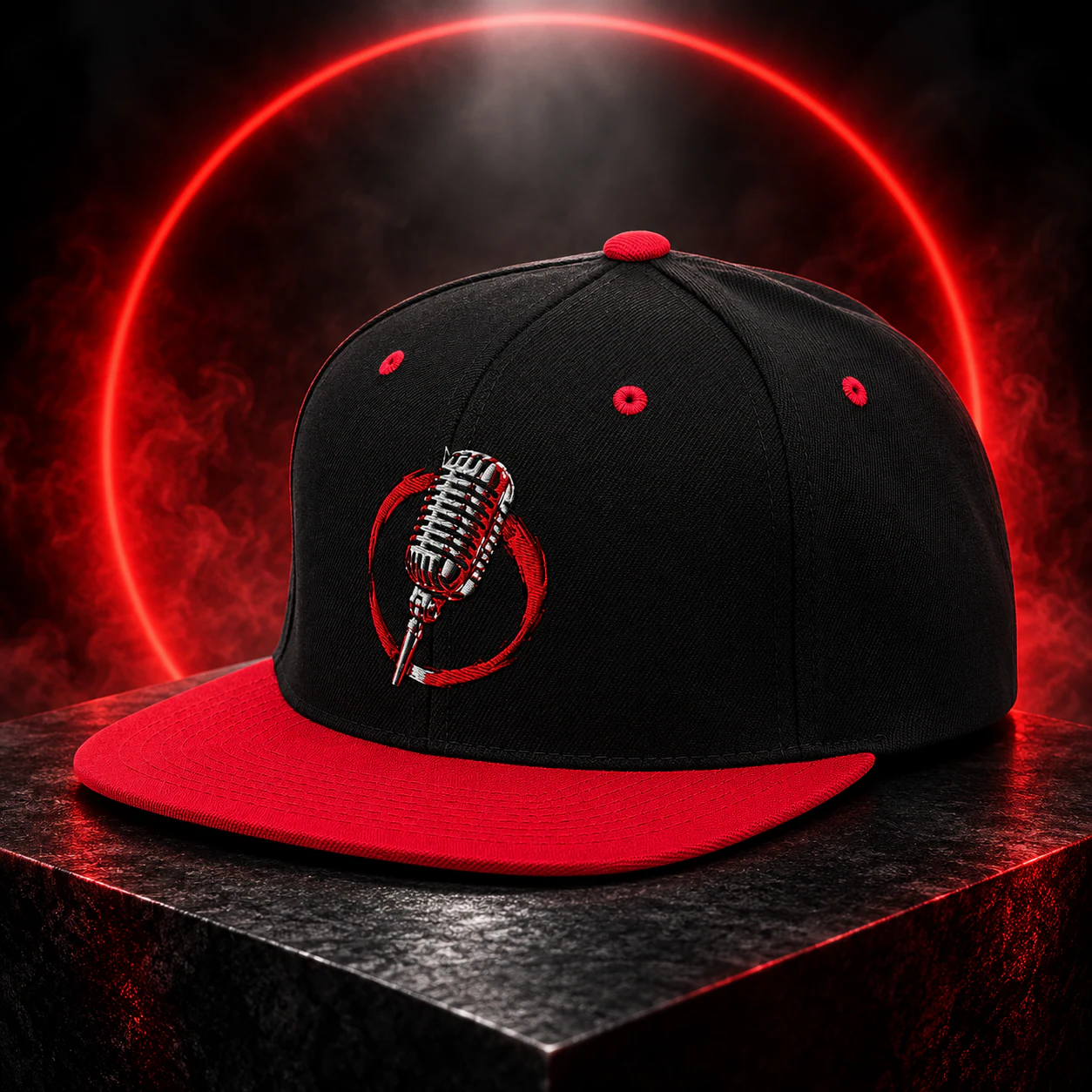 NGB Mic Logo Snapback Hat preview artwork